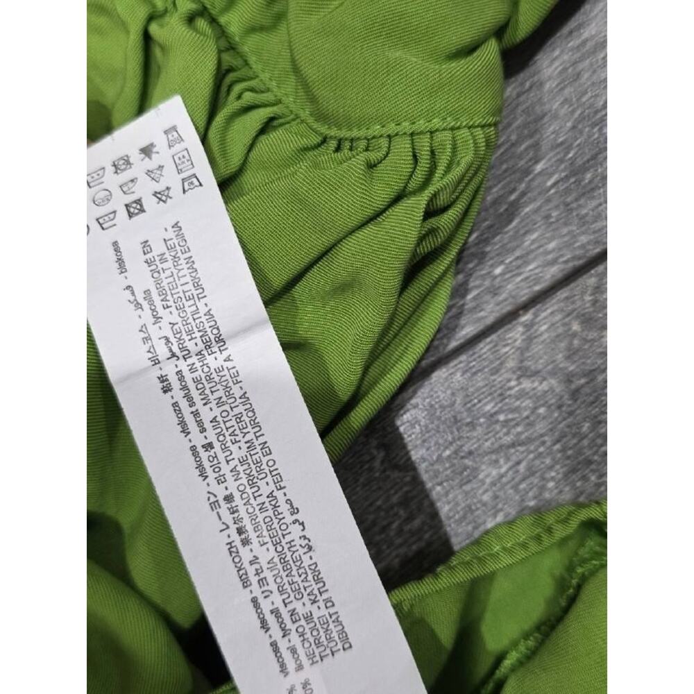 Zara Green Women's Button Down Collared Shirt Top Blouse Green Boho L A004991 - Picture 10 of 12